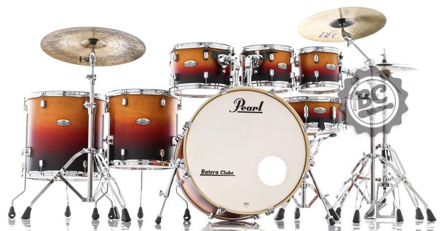 Bateria Pearl Decade Maple Ember Dawn 22",8",10",12",14",16" com Kit de Ferragens 830
