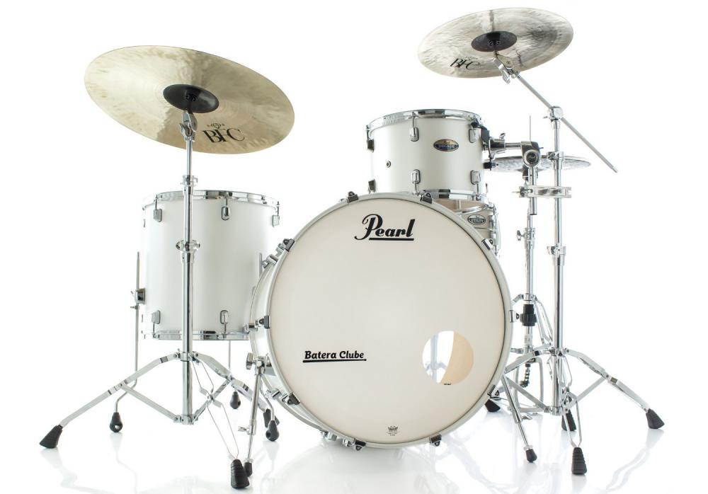 Bateria Pearl Decade Maple Rock Classic White Satin Bumbo 24", Tom 13" e Surdo 16" (Shell Pack)