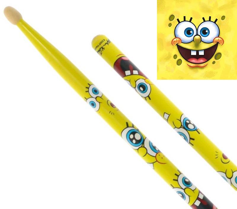 Baqueta Bob Esponja Amarela Padrão Adulto 5A com peso leve e confortável 7A Original by Nickelodeon