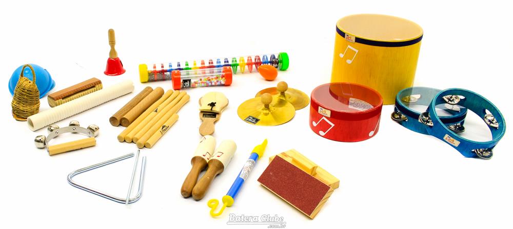 Bandinha Rítmica JOG Vibratom P3690 Kit 20 Peças Instrumentos de Percussão (Musicalização Infantil)