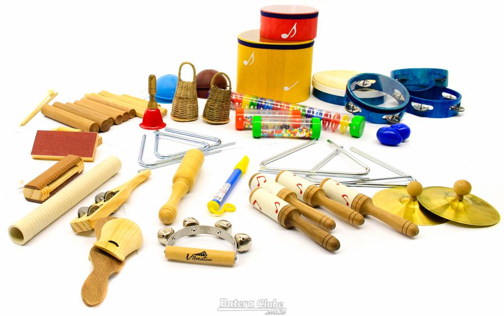 Bandinha Rítmica JOG Vibratom P3680 Kit 34 Peças Instrumentos de Percussão (Musicalização Infantil)