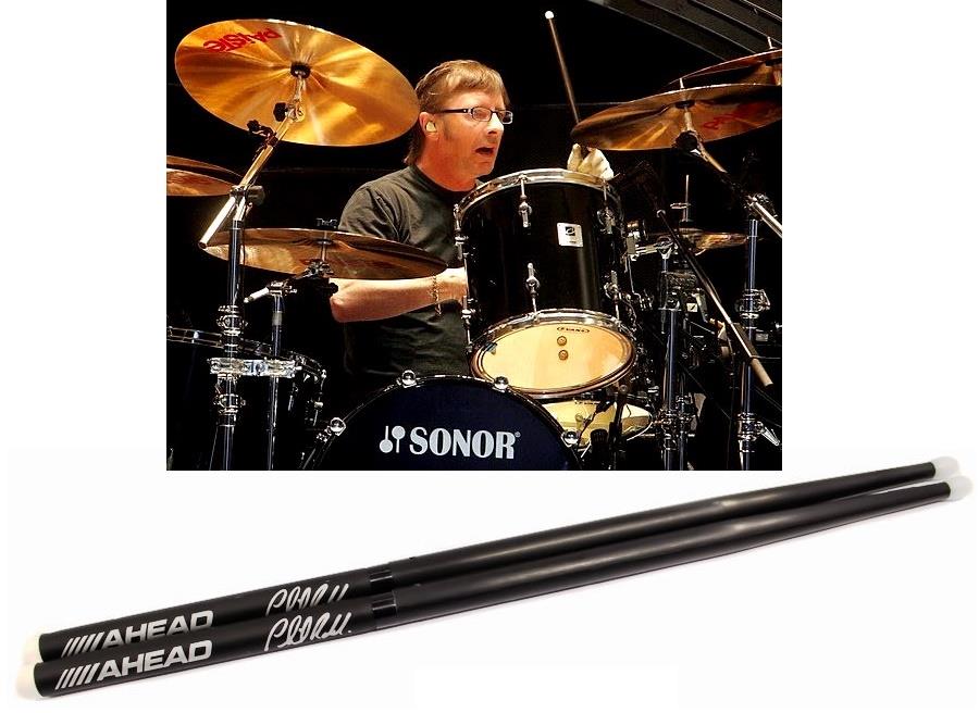 Baqueta Ahead Drumsticks Signature Phill Rudd AC/DC PR (Padrão 5A Comprida) Poliuretano e Alumínio