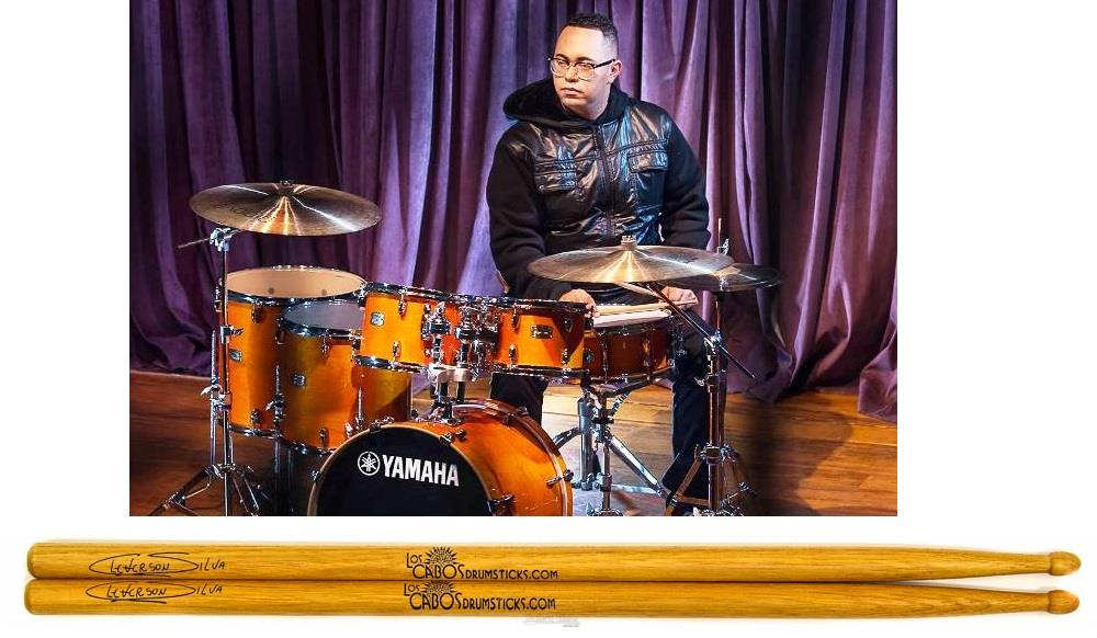 Baqueta Los Cabos Red Hickory Signature Cléverson Silva (Padrão 5A Comprida) Made in Canada
