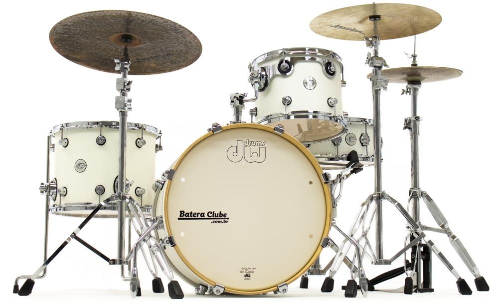 Bateria DW Design Frequent Flyer Series Gloss White Compacta 20",12",14" Caixa 14x5,5" (Shell Pack)