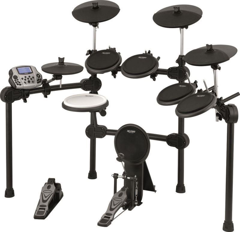 Bateria Eletrônica X-Pro C. Ibañez ED100 Pads Dual Zone, 3 Pratos com Choke e Permite Pedal Duplo
