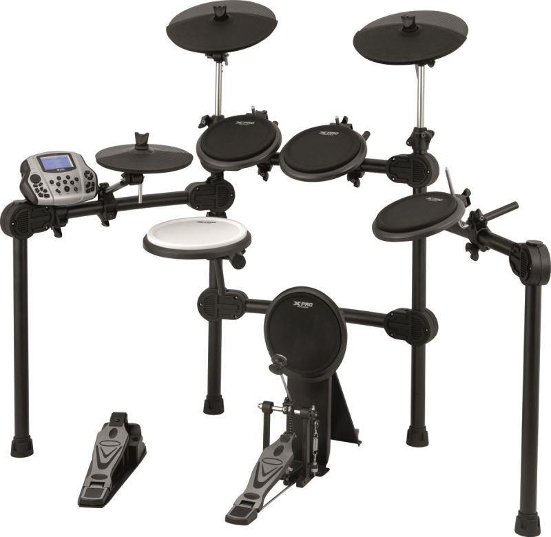 Bateria Eletrônica X-Pro C. Ibañez ED10 Pads Dual Zone, Pratos com Choke e Permite Pedal Duplo