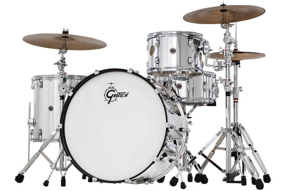 Bateria Gretsch New Catalina Club Rock Mirror Chrome Bumbo 24",Tom 13" e Surdo 16" (Shell Pack)