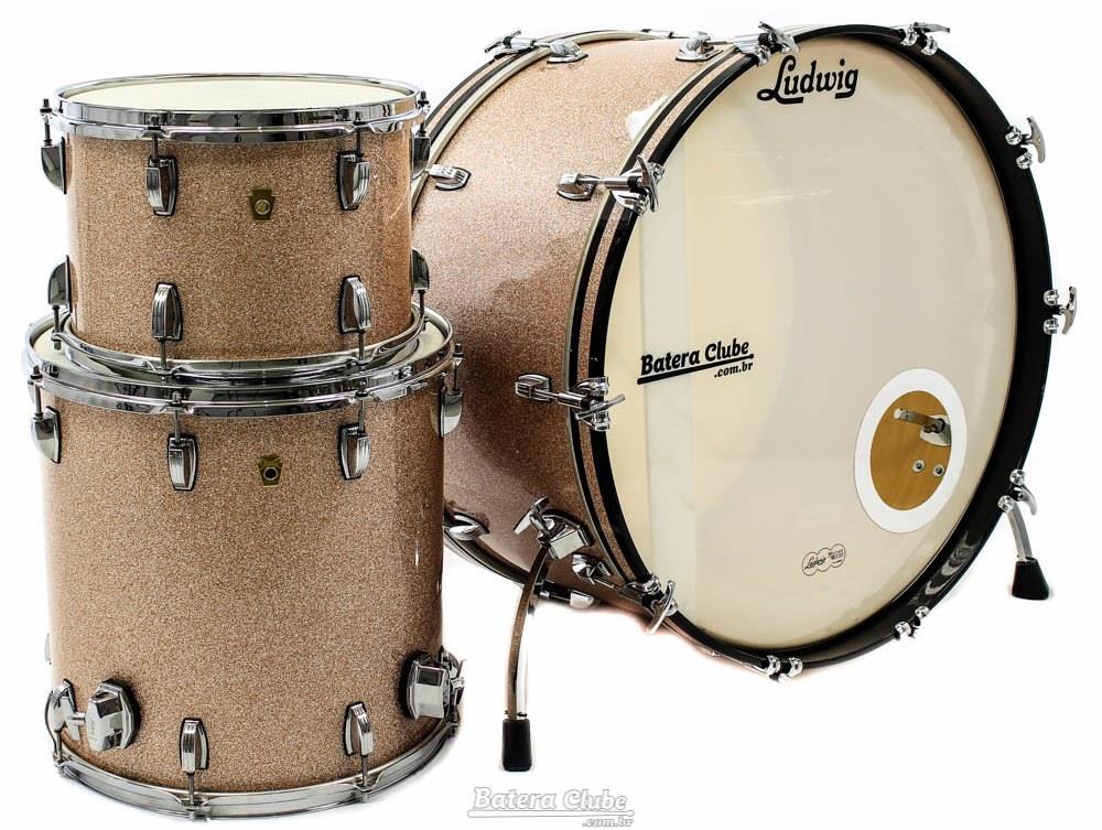 Bateria Ludwig Legacy Maple Series Shampayne Sparkle com Bumbo 26", Tom 13" e Surdo 16"