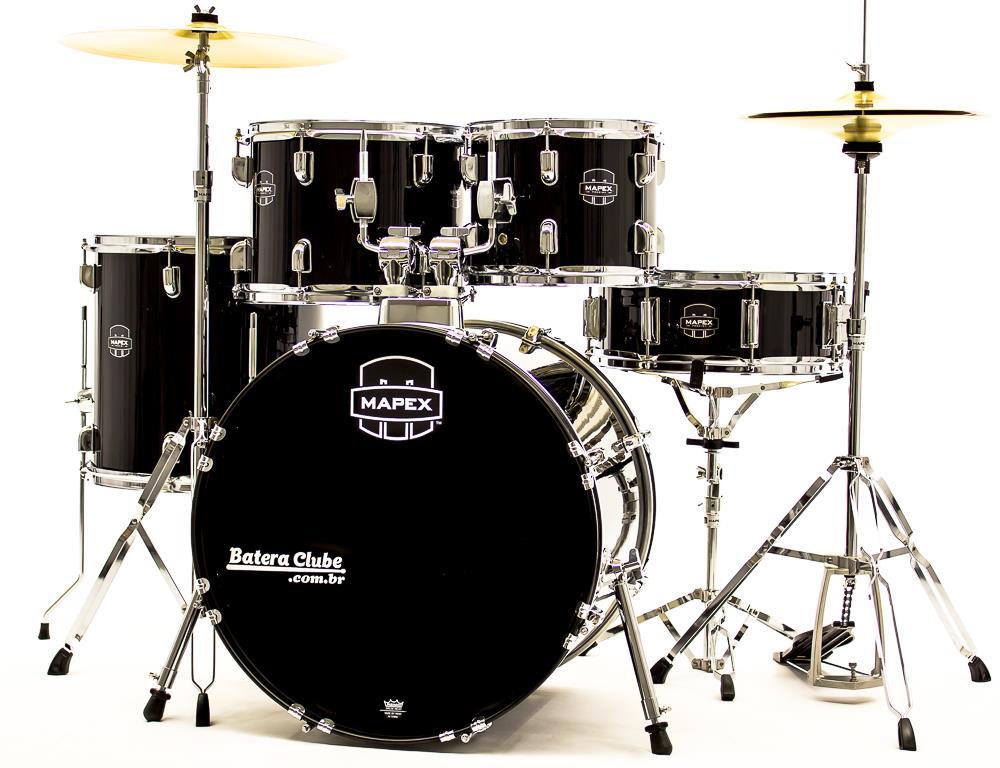 Bateria Mapex Prodigy Series Rock Dark Black 22",12",13",16" Completa com Pratos e Ferragens