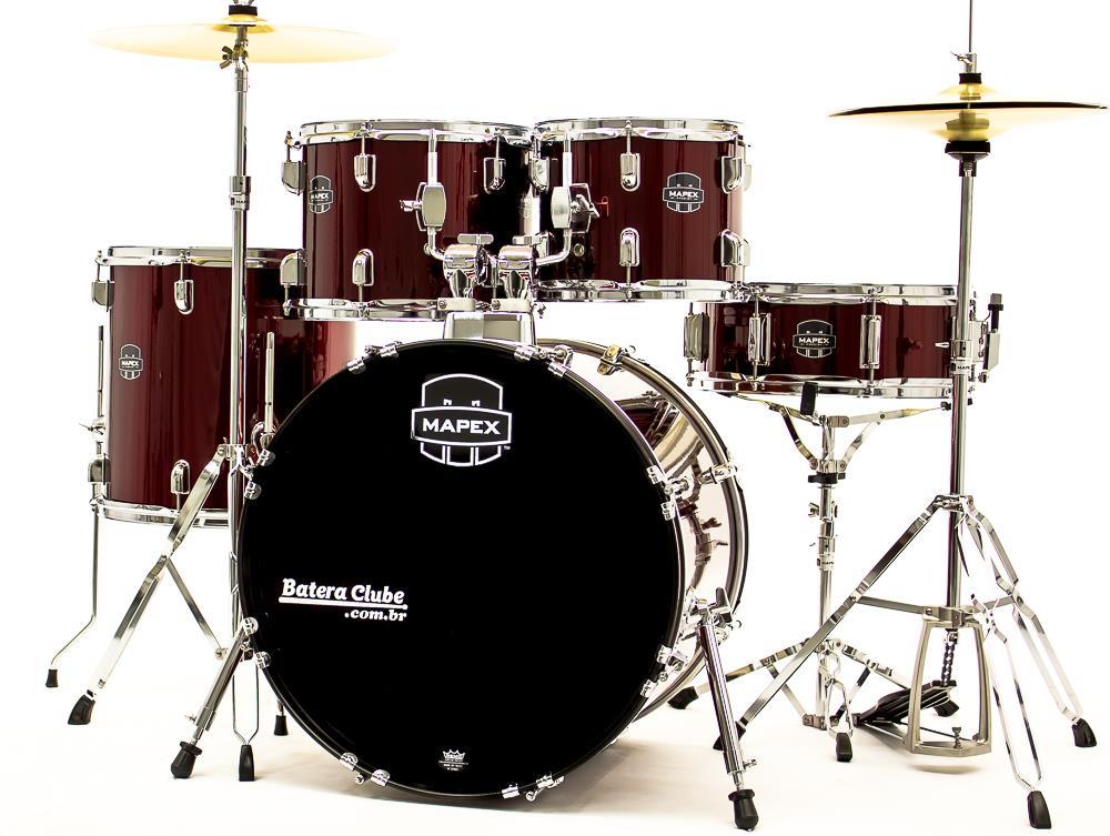 Bateria Mapex Prodigy Series Fusion Dark Burgundy 20",10",12",14" Completa com Pratos e Ferragens