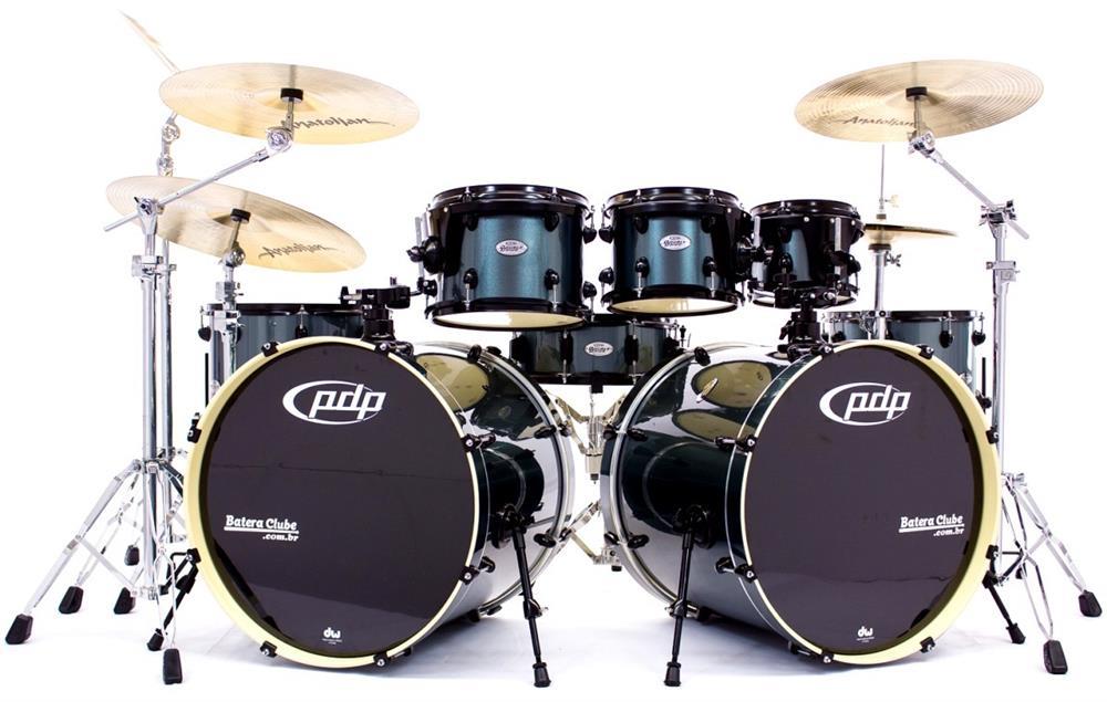 Bateria PDP by DW Double Drive 8-Piece Gray Metal Double Bass (Shell Pack) Bumbo Duplo