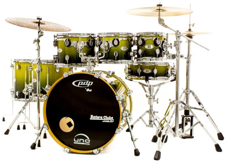 Bateria PDP by DW X7 Maple Silver to Black Sparkle Fade 20",8",10",12",14",16" e Caixa (Shell Pack)