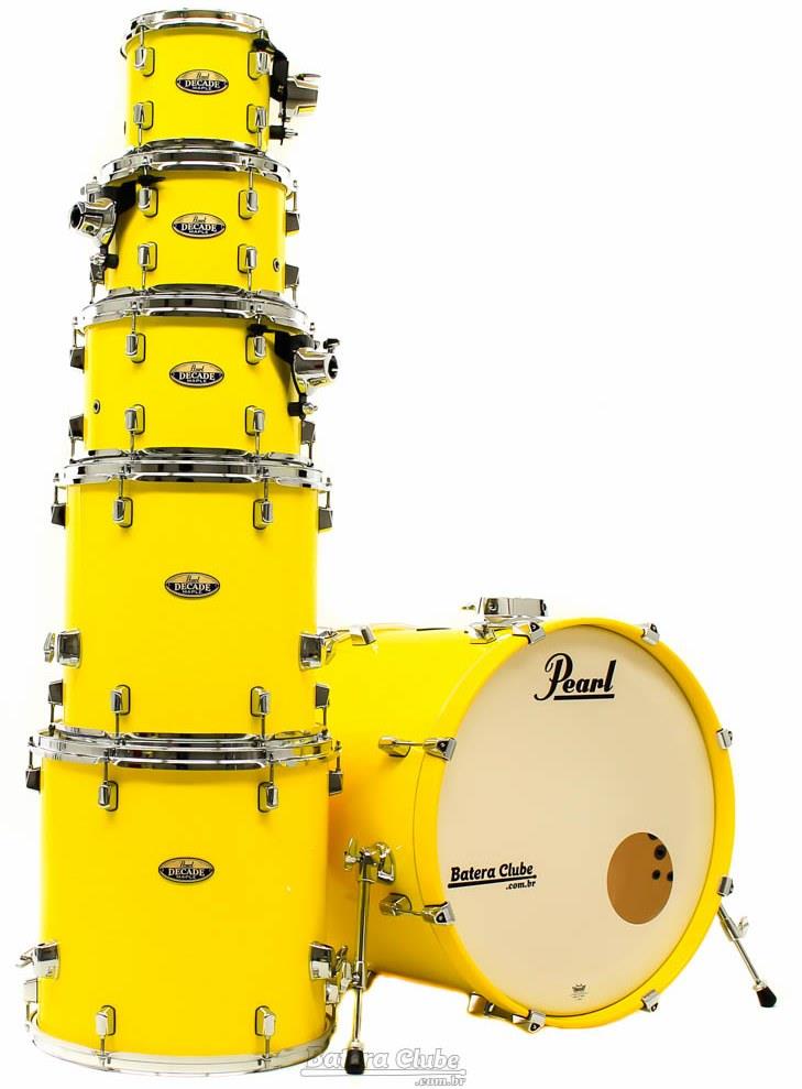 Bateria Pearl Decade Maple High Gloss Solid Yellow 22",8",10",12",14",16" com Caixa (Shell Pack)
