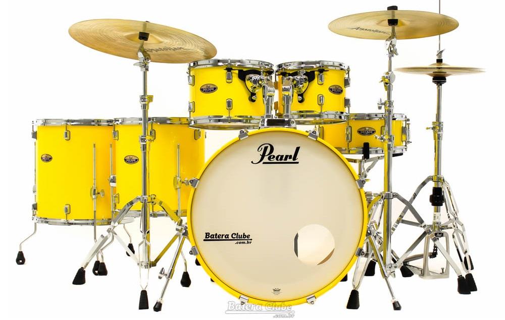 Bateria Pearl Decade Maple High Gloss Solid Yellow 20",10",12",14",16" com Kit de Ferragens 830