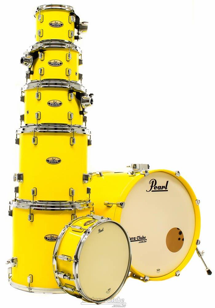 Bateria Pearl Decade Maple High Gloss Solid Yellow 20",8",10",12",14",16" com Caixa (Shell Pack)
