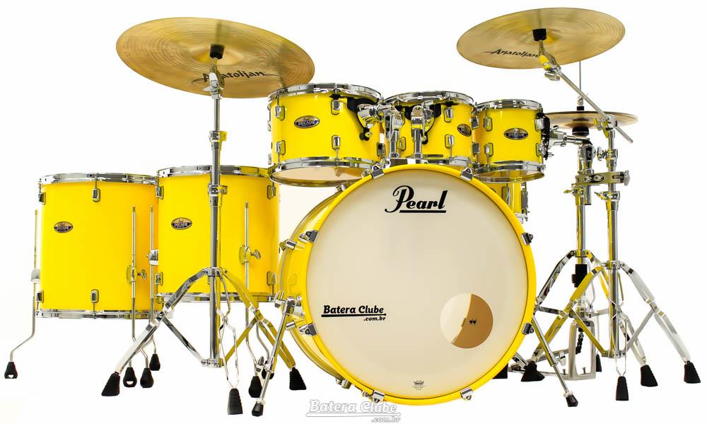 Bateria Pearl Decade Maple High Gloss Solid Yellow 22",8",10",12",14",16" com Kit de Ferragens 830