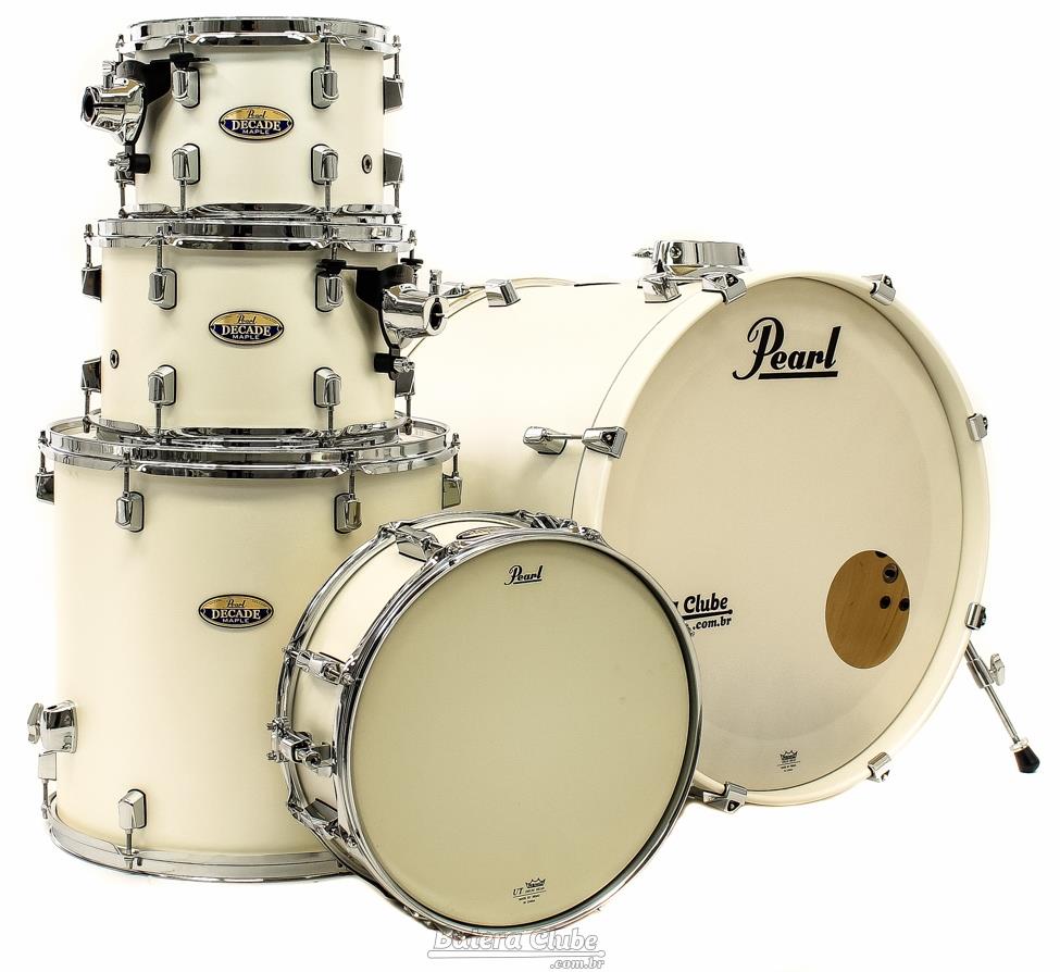 Bateria Pearl Decade Maple Satin Finish White Satin 20",10",12",14" com Caixa (Shell Pack)