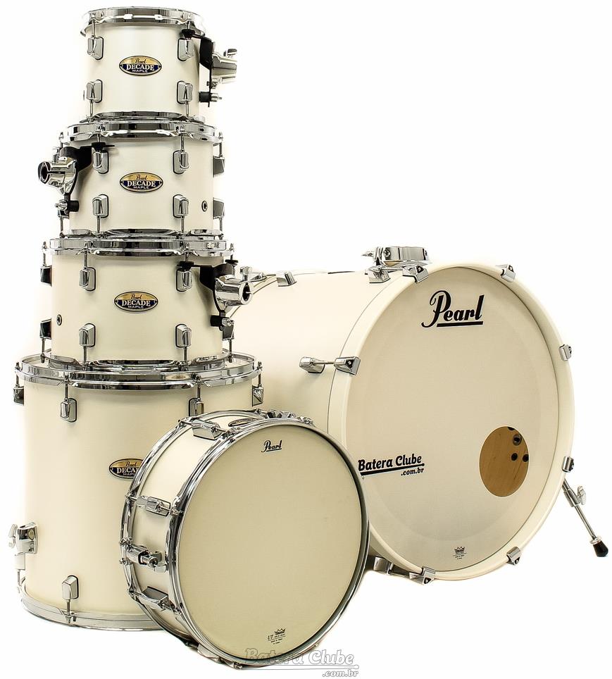 Bateria Pearl Decade Maple Satin Finish White Satin 20",8",10",12",14" com Caixa (Shell Pack)