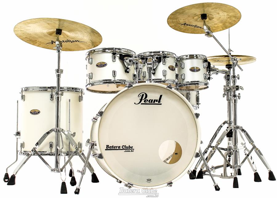 Bateria Pearl Decade Maple Satin Finish White Satin 22",8",10",12",16" com Kit Ferragens 830