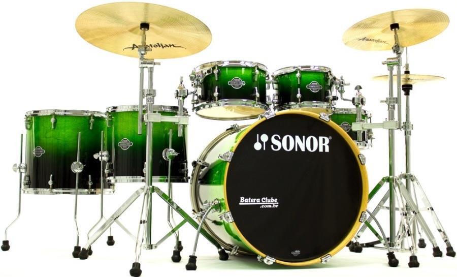 Bateria Sonor Essential Birch S Drive Dark Green Fade 22",10",12",14",16" com Ferragens (Saldão)