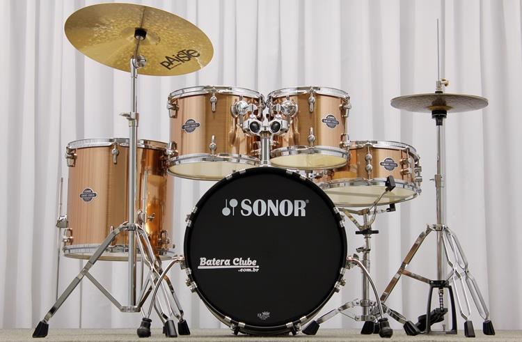 Bateria Sonor Smart Force Combo Fusion Brushed Copper 20",10",12",14" com Kit de Ferragens