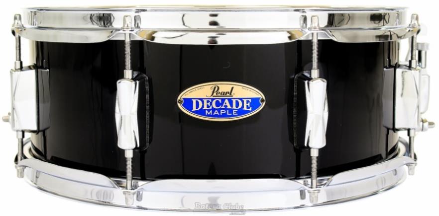 Caixa Pearl Decade Maple Black Ice 14x5,5" com casco fino 5.4mm e pele Remo Ambassador UT