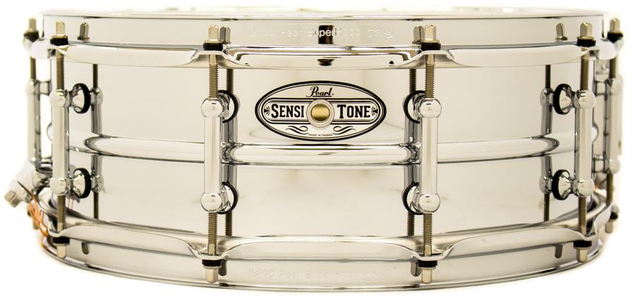 Caixa Pearl New Sensitone Elite Series Beaded Seamless Steel Shell 14x5" com Pele Remo Top USA