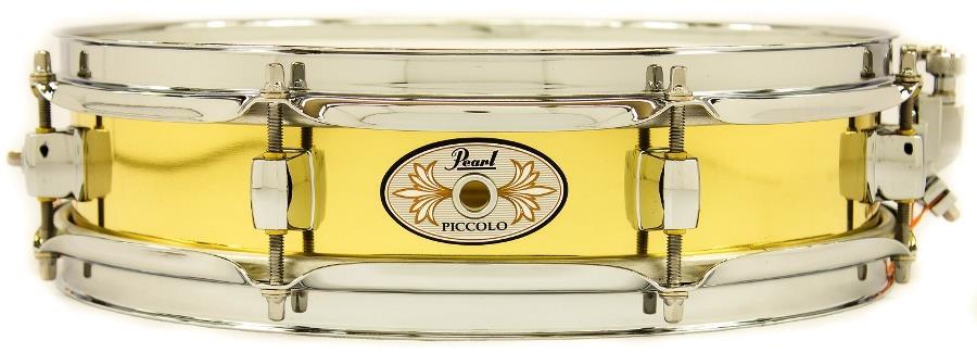 Caixa Pearl Piccolo Series Brass Shell 13x3" com Pele Remo Ambassador Coated Top
