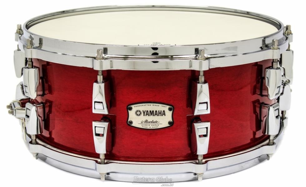 Caixa Yamaha Absolute Hybrid Red Autumn 14x6" em Maple e Wenge Africano