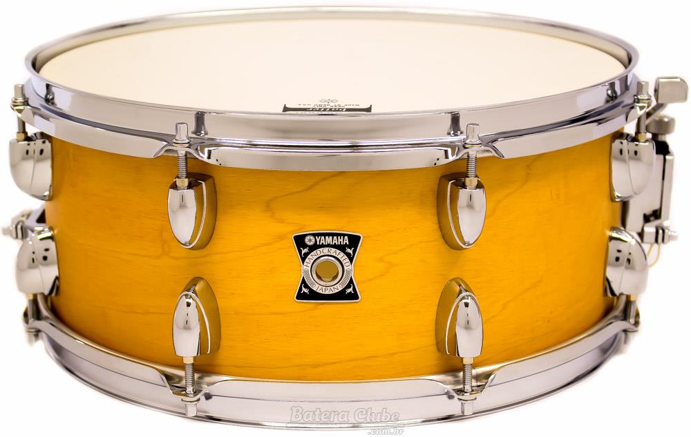 Caixa Yamaha Vintage Series Natural Satin Finish 14x6" Made in Japan com Furinhos no Casco