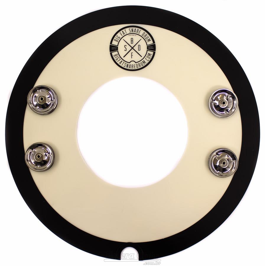 Controlador de Caixa Big Fat Snare Drum Snare-Bourine Donut c/ Furo e Platinelas 14" Som Extra Grave