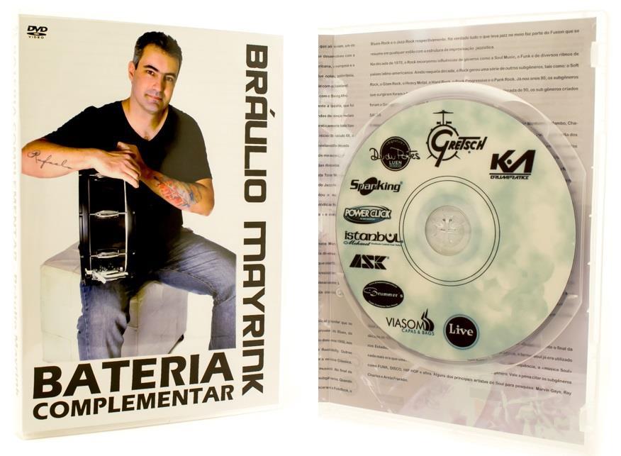 DVD Bráulio Mayrink Bateria Complementar - Rock, Salsa, Funk, Afro, Jazz, Pedal Duplo, Ostinato