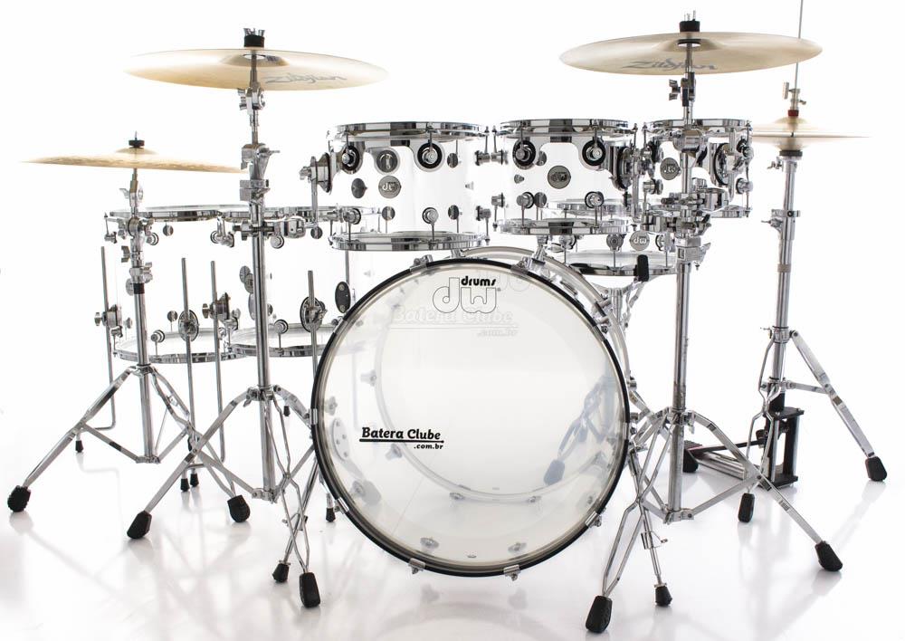 Bateria DW Design Series Acrylic Clear Shell 22",8",10",12",14",16" (Shell Pack)