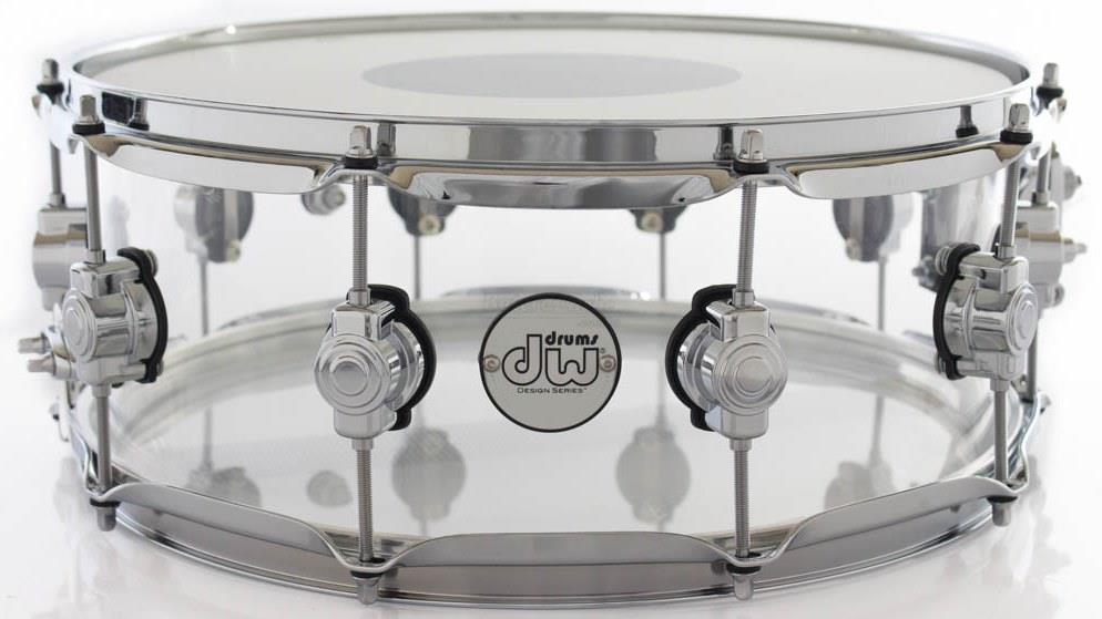Caixa DW Design Series Acrylic Clear 14x5,5" com Automático Mag Throw-off