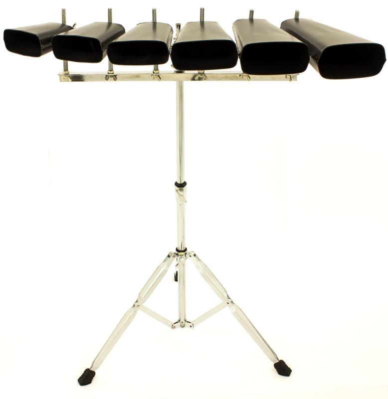 Estante de Cowbells Premium CB50 Kit com 6 Cowbells do Agudo ao Grave com Estante