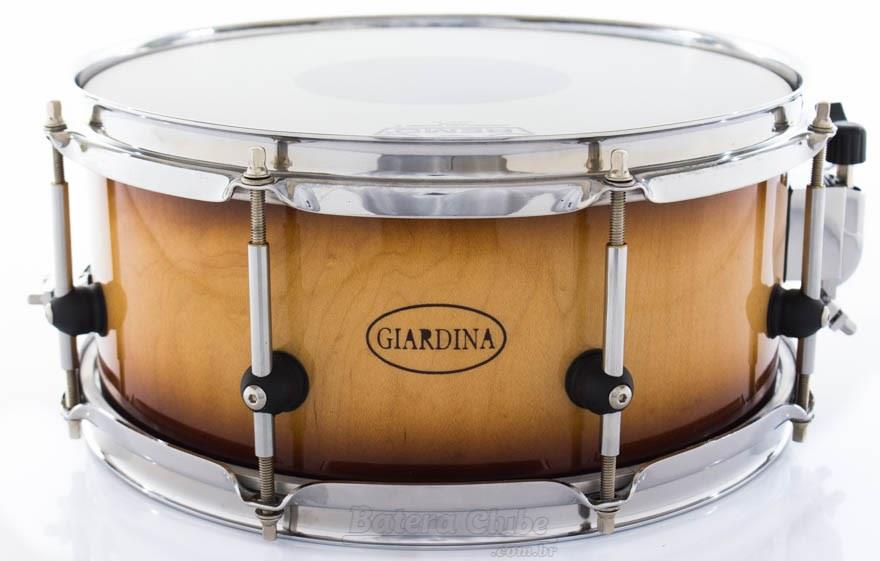 Caixa Giardina Custom Drums Natural Burned Maple 12x5" com Anel de Reforço