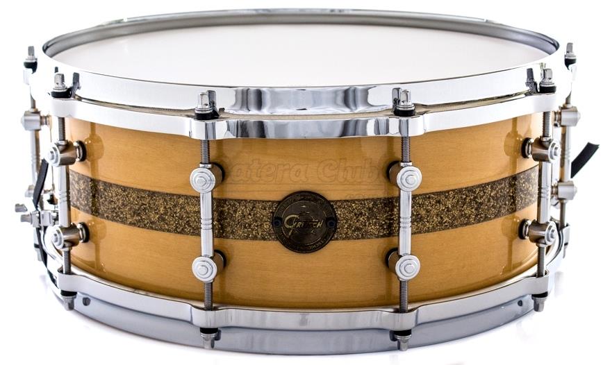 Caixa Gretsch Limited Edition Gold Series Maple Natural Gloss Gold Sparkle Stripe 14x5,5" Die-Cast