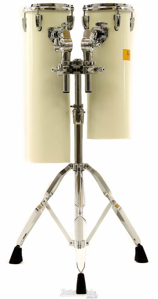 Kit de Octobans Pearl Rocket Tom ALX1821 White Longo com Estante Dupla