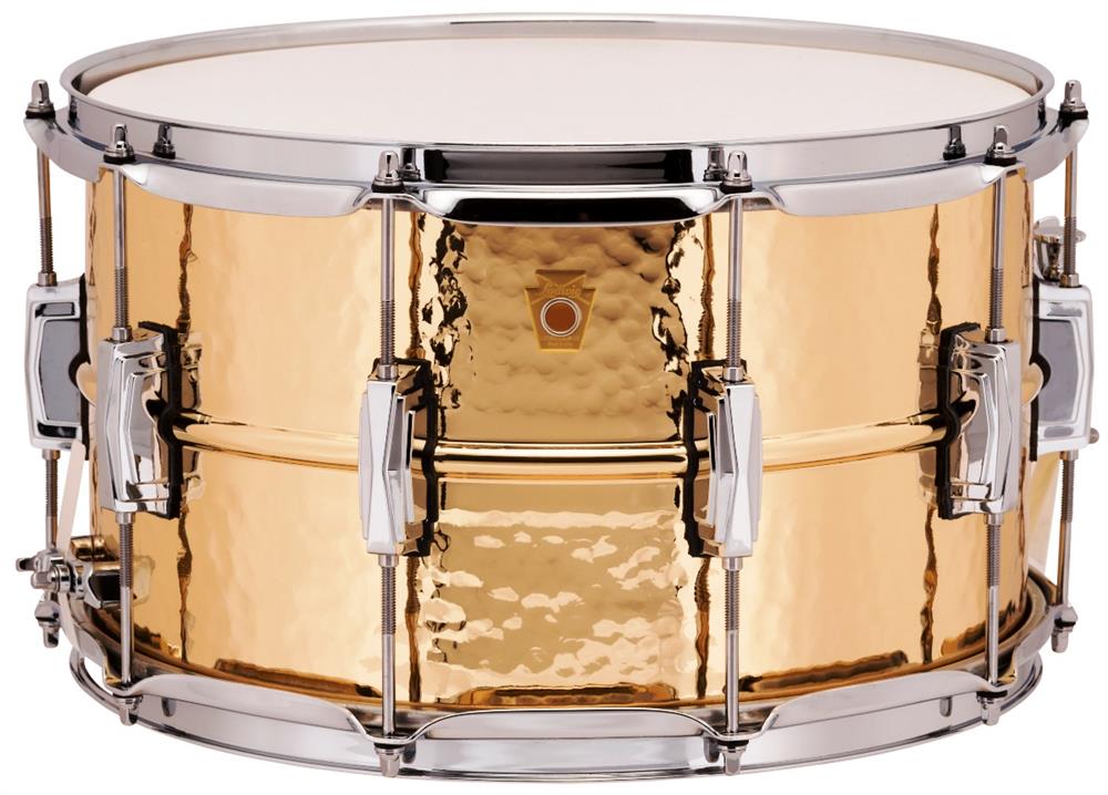 Caixa Ludwig Bronze Phonic LB508K Hammered Shell 14x8" Made in USA com Casco Martelado