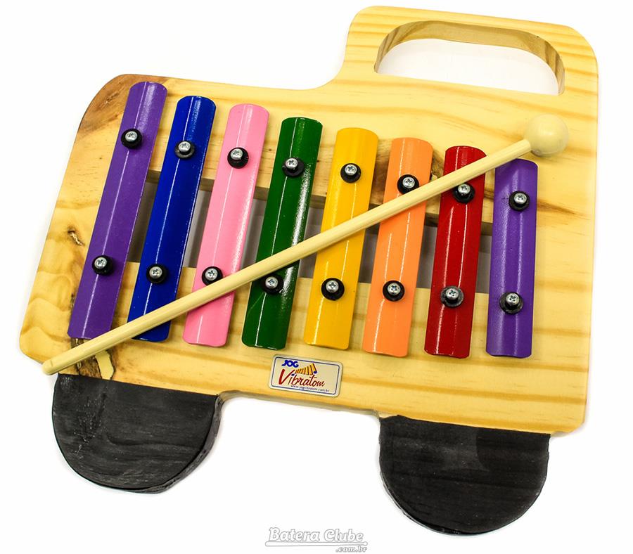 Metalofone JOG Vibratom Caminhão P2233 8 Teclas Coloridas e Baqueta (Musicalização Infantil) 15123