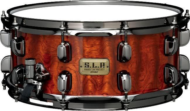 Caixa Tama S.L.P. Sound Lab Project G-Bubinga Quilted 14x6" LGB146NQB Super Casco com 10mm