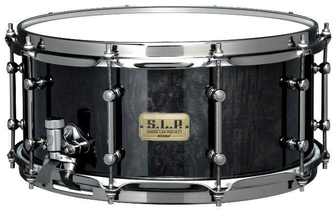 Caixa Tama S.L.P. Sound Lab Project Power Maple Exotic 14x6,5" LMB1465MMB com Aros Sound Arc Hoop