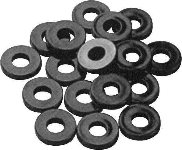Arruela Pearl NLW-12B/12 de Nylon Preta p/ Parafusos Kit com 12 Unidades