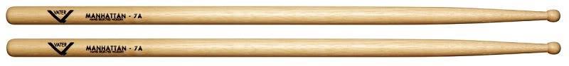 Baqueta Vater Manhattan 7A Clássica VH7AW em Hickory Made in USA com ponta arredondada mais clareza no ping