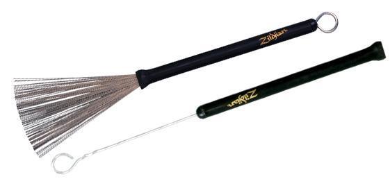 Vassourinha Zildjian Jazz ZSDWBZB1 com Puxador Retrátil e Cerdas de Aço