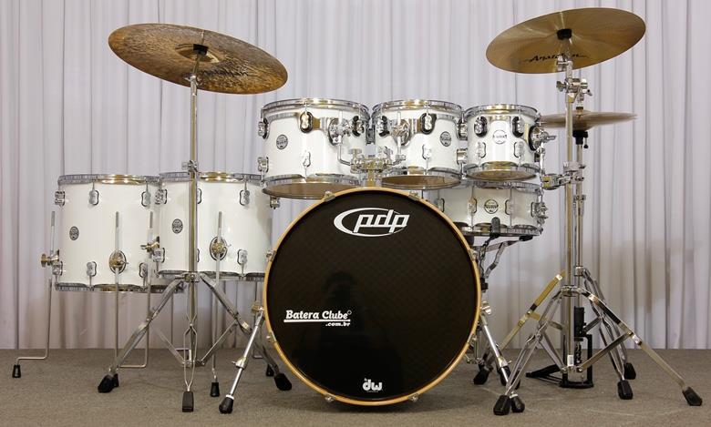 Bateria PDP by DW Concept Maple DW Pearlescent White 22",8",10",12",14",16" com Ferragens 800 Series