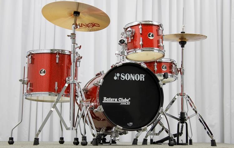 Bateria Sonor Safari Mini Kit Red Sparkle com Bumbo 16"