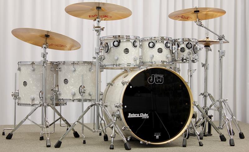 Bateria DW Performance White Marine Finish Ply Maple HVX Shell 20",8",10",12",14",16" Top Made USA