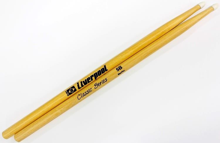 Baqueta Liverpool Classic Series Marfim Nylon (Padrão 5B) LL-5BN Ponta de Nylon