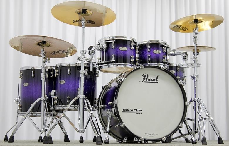 Bateria Pearl Reference Pure Thin Shells Purple Crazy 22",10",12",14",16" em Maple, Mogno e Birch